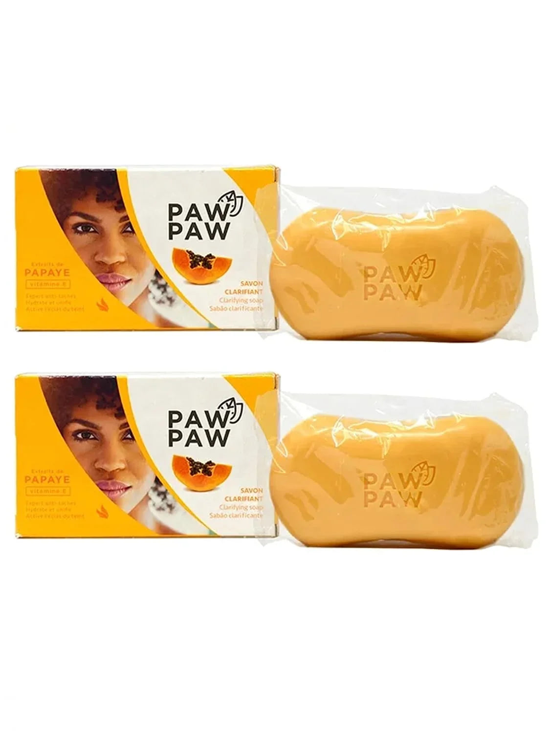 Clarifying 2) E, Paw 180G./6.3Oz. Of Papaye Soap & With Extracted Bar (Pack Body Skin Paw
