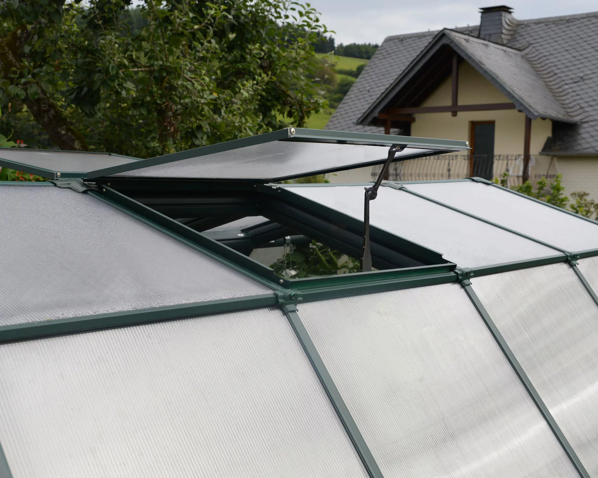 Gardener Grand 8' Palram Clear Green - Vents Greenhouse 2 Walk-In 12' - x Canopia - with Roof