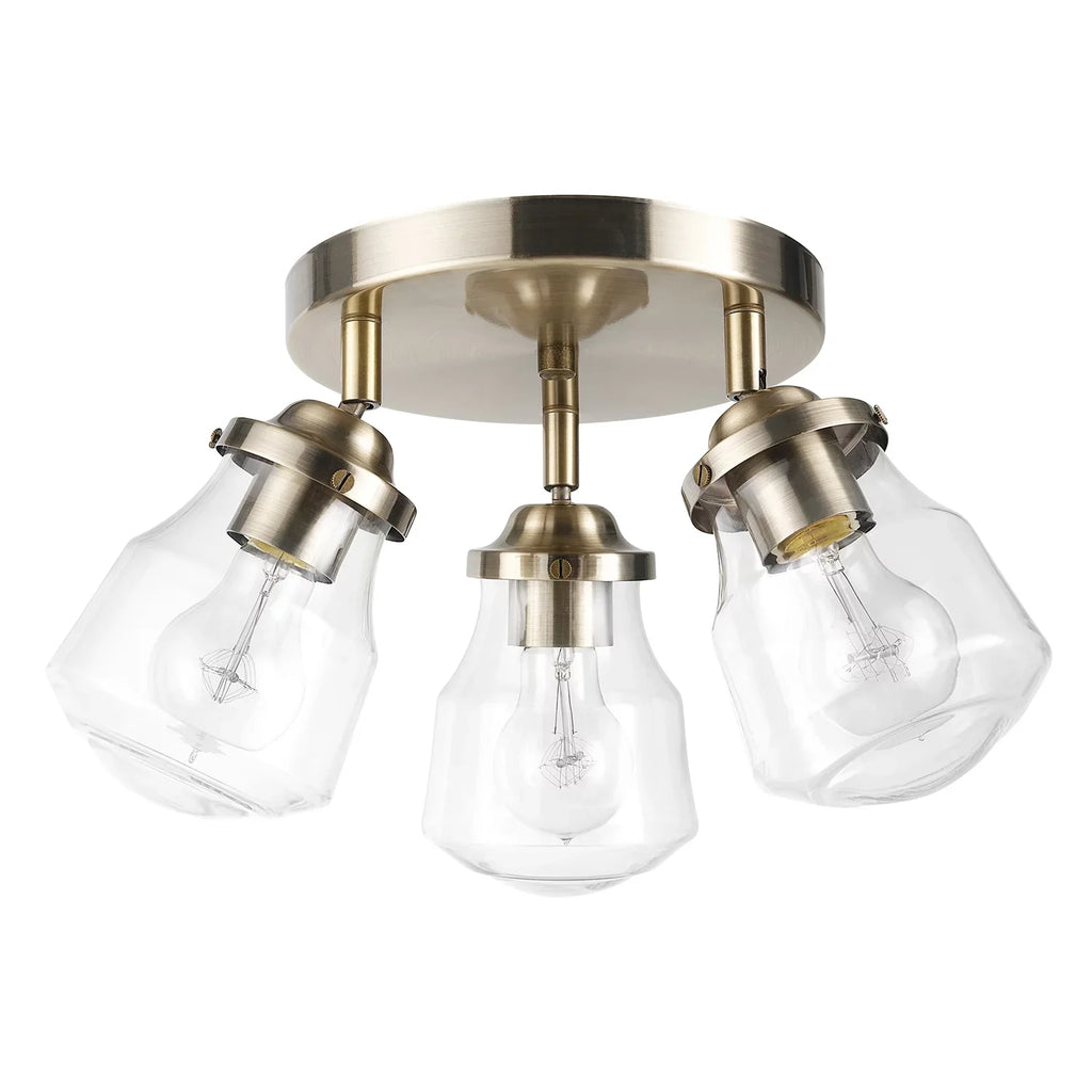 Globe Clear Canopy Included, with Brass Electric Antique 3-Light Light Shades, Lighting Bulbs Glass Gerard 59761 Track