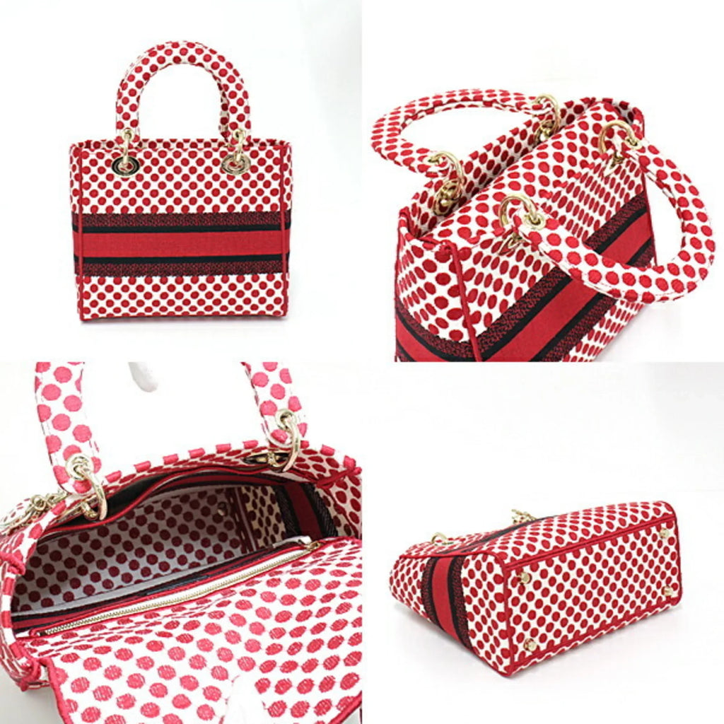 Light Mini Bag x Dee Handbag Amour (Like Medium Canvas Dior Polka Lady DIOR New) Shoulder Dior Christian M0565OBBE_933U Pre-Owned Red D-Lite Dot