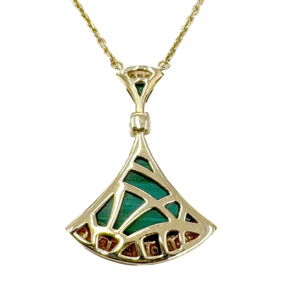 Pendant BVLGARI Ladies Pink Bvlgari Diva Dream (Good) Malachite Necklace Diamond K18PG Pre-Owned 7.3g D0.28ct Gold