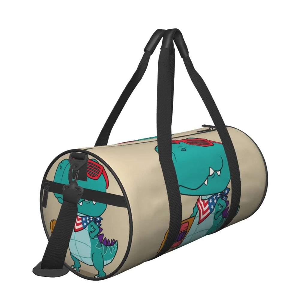 Gym Cool Sports Playing Large Compartment Skateboard Luggage Bag with Dino Capacity Waterproof Travel and Bag Bag Coaee Cylinder Pocket