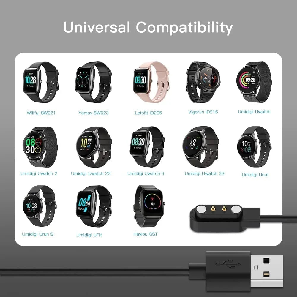 Charger ID205L Magnetic [2-Pack] Willful Cable Watch USB for Charging SW021 Smart Letsfit YAMAY 3.3FT VeryFitPro SW023