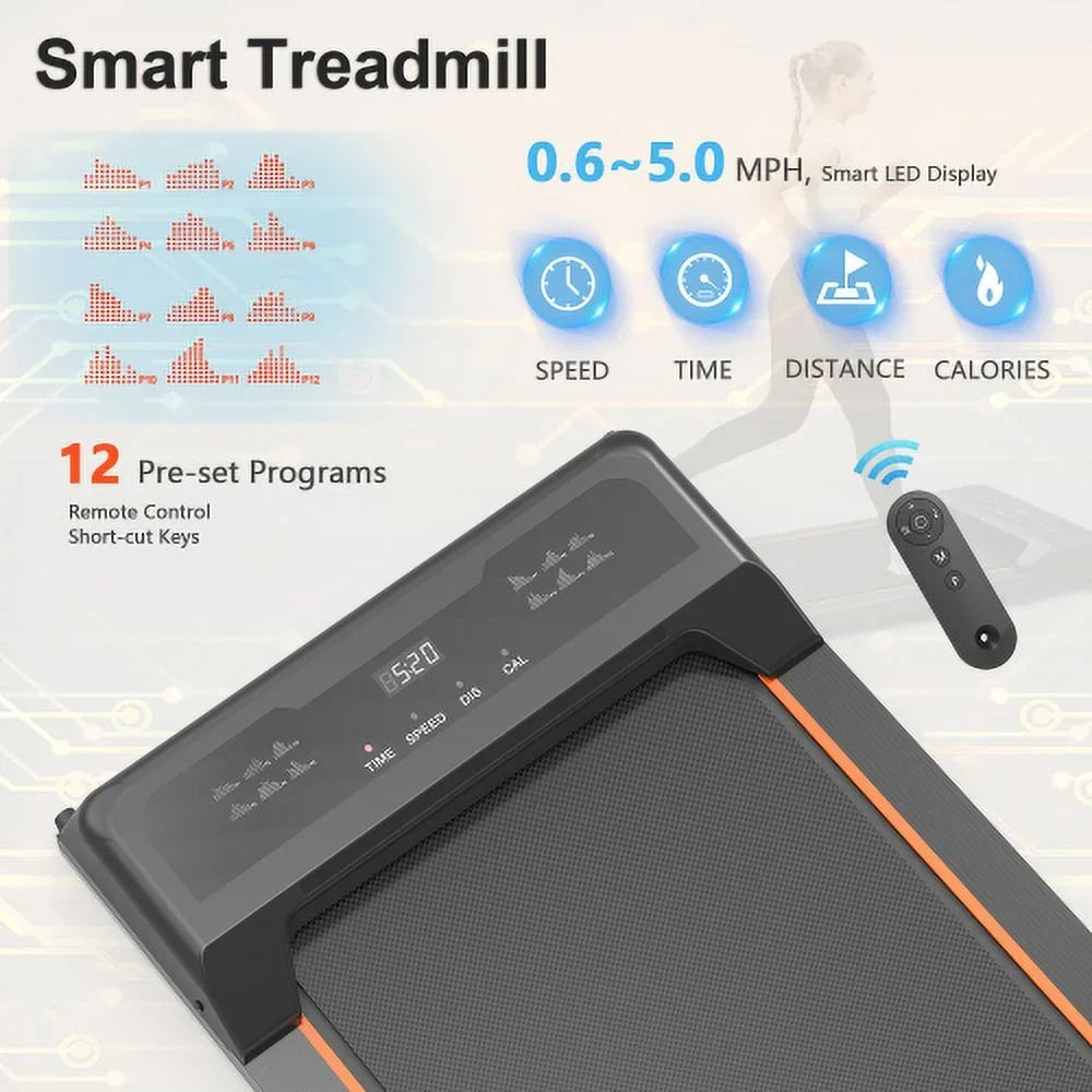 Remote and Treadmill, Display Walking and 2.5HP Treadmill Desk Portable for Control Office, 265LBS Under Home LED Pad