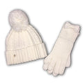 Adult French & for One Spade Kate Gloves New Set Cream Cable York Women dimension Beanie Accessories