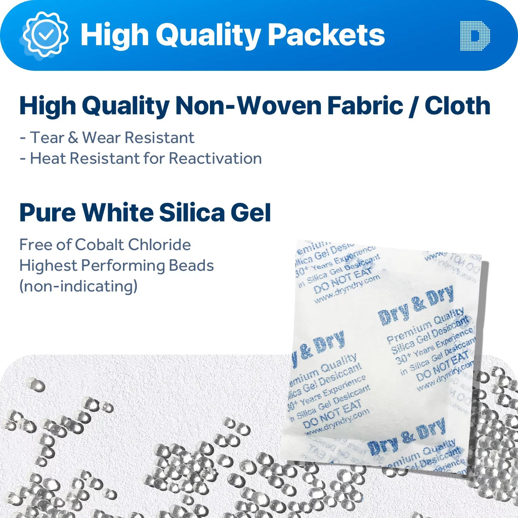 Rechargeable Desiccant Premium Dehumidifiers & Gram Packets - Dry" Silica 50 Packs] [50 Fabric Gel "Dry