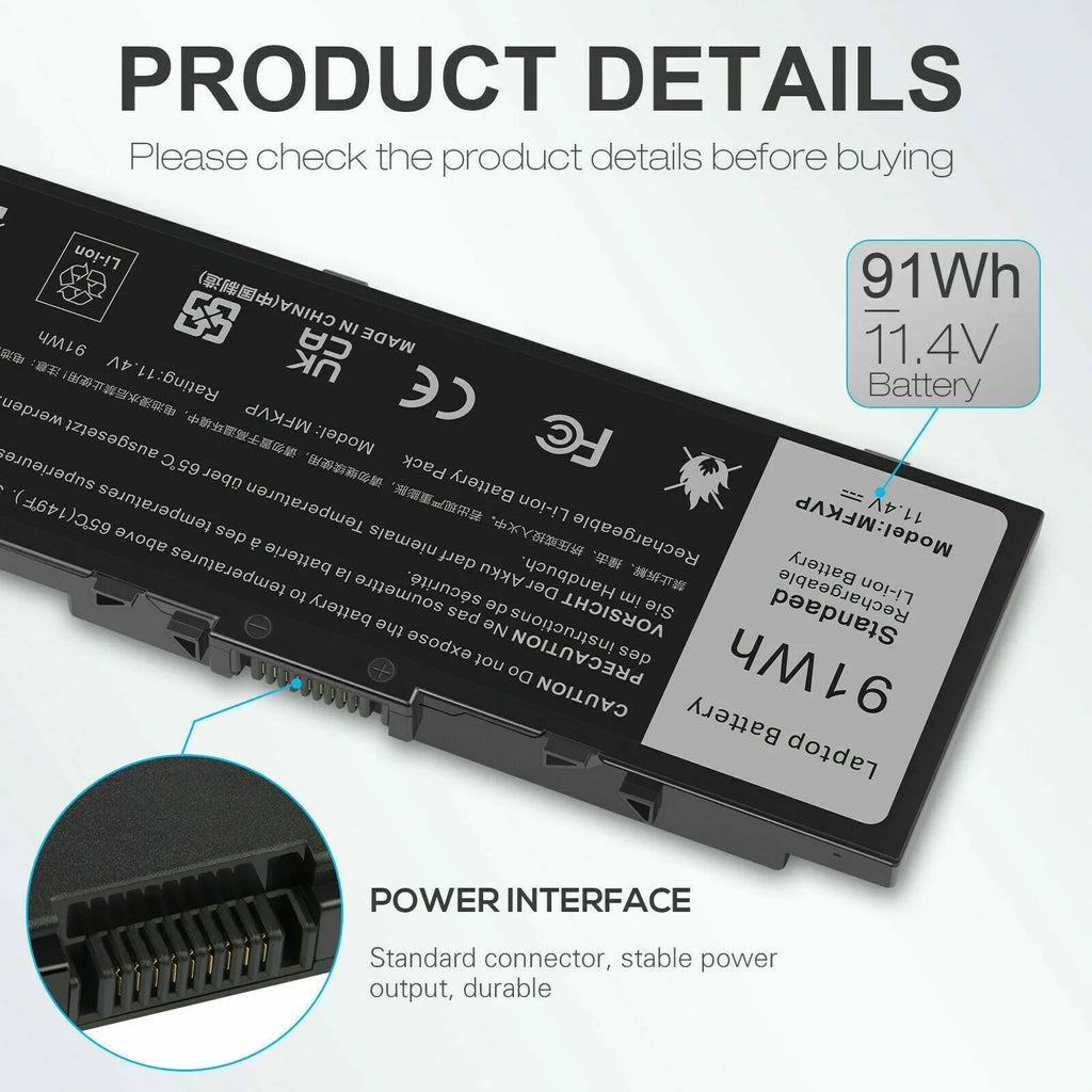 Battery 7510 For M7510 7710 15 0FNY7 TWCPG 7520 Precision 7720 M7710 MFKVP