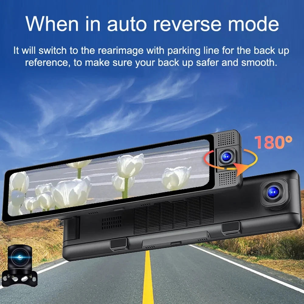 Recorder, Rearview Camera, Safety Dashcam Dcenta Auto Wide Mirror Car Recorder Camcorder, Angle Clear