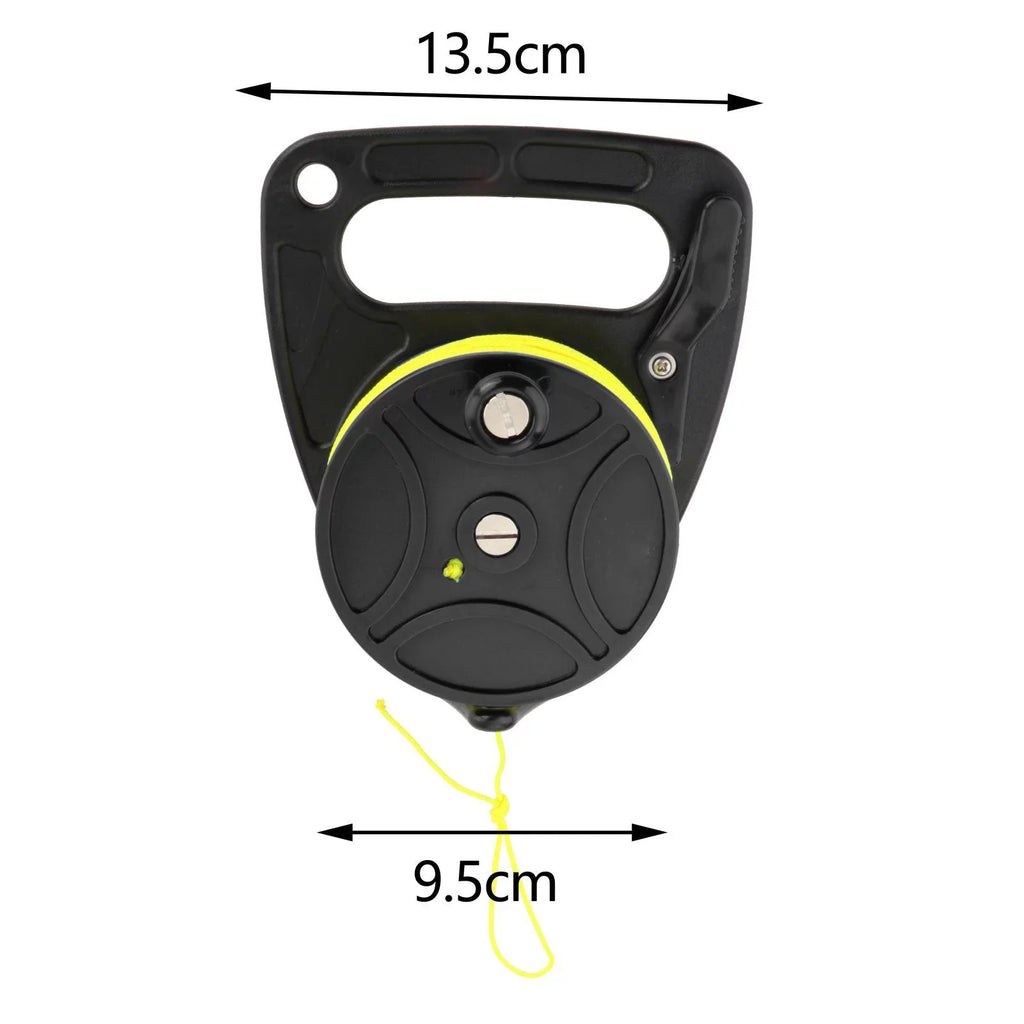 Recreational 83 Exploration Safety Scuba Duty Reel Fishing Diving Underwater Heavy Gear for Kayak Wreck meters Anchor Handle Black Spear