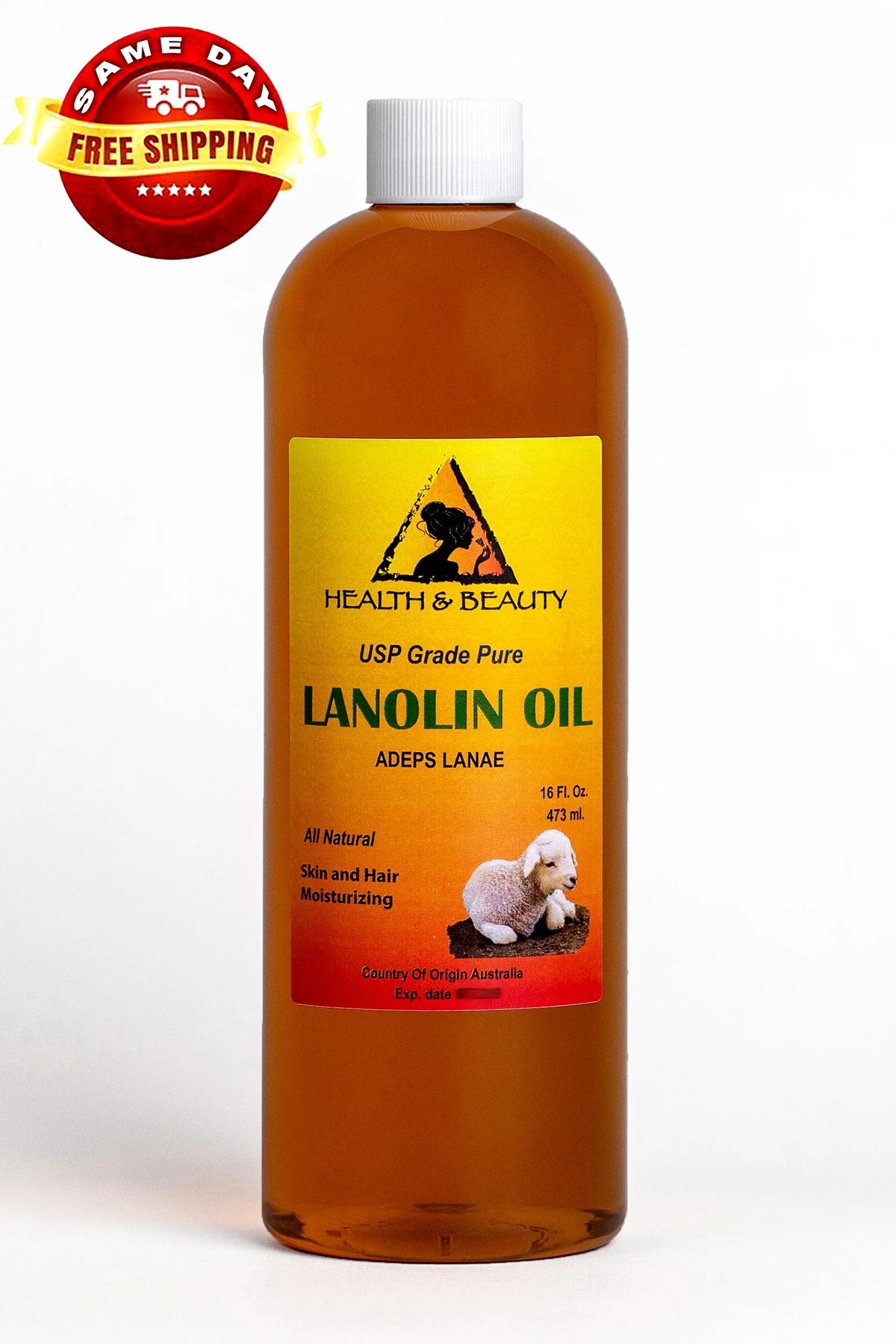 PHARMACEUTICAL LIPS SKIN OIL 100% LANOLIN GRADE MOISTURIZING USP 32 PURE OZ HAIR