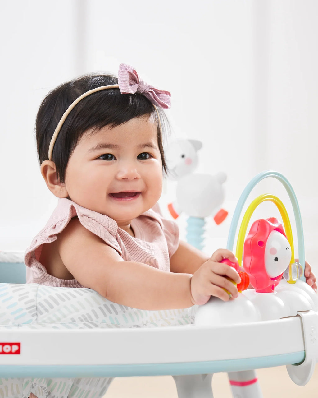 Silver Hop Play Functionality, Lining with 4mo+, 3-Stage Baby Activity Center: Cloud Center Grow-with-Me Skip Interactive
