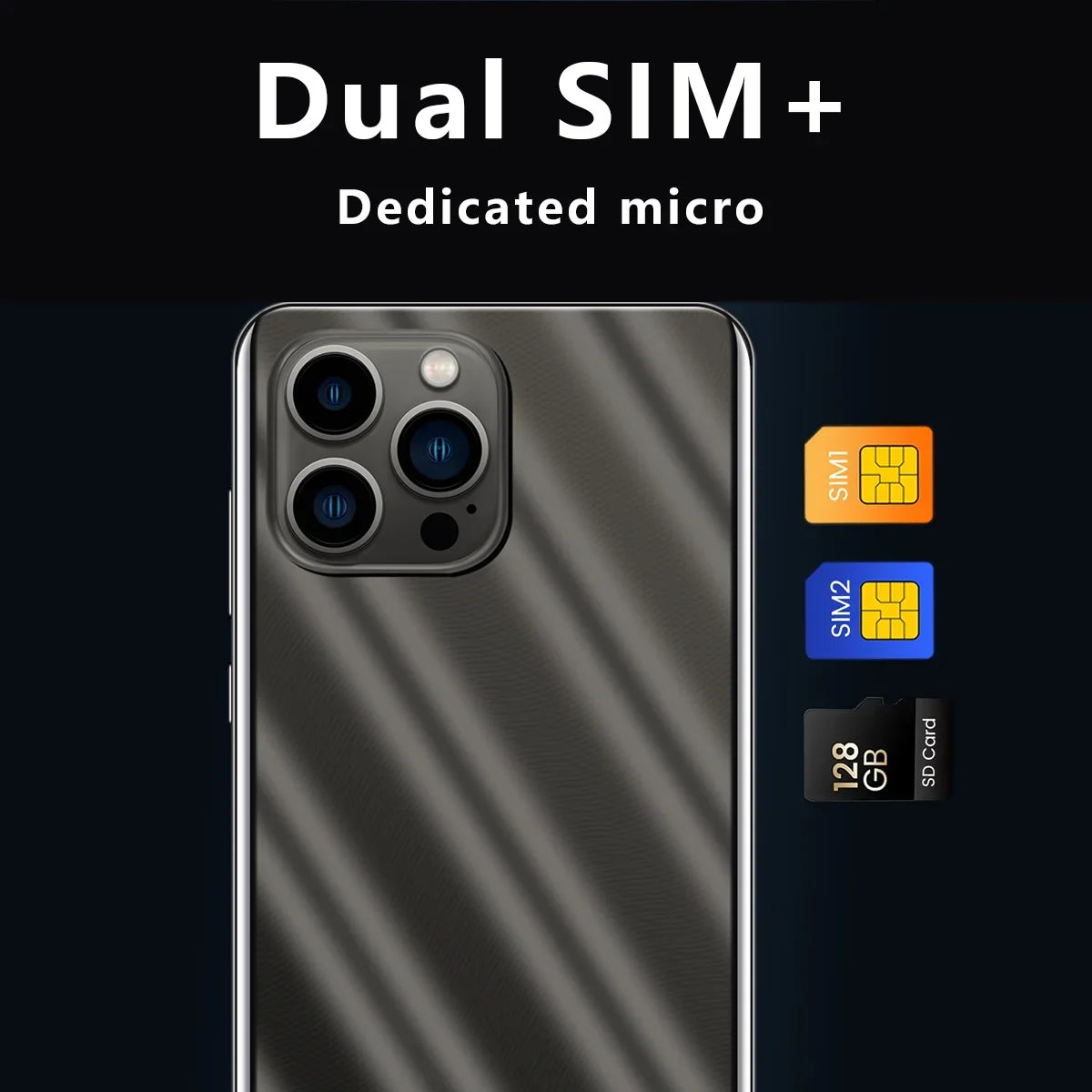 IP13 Pro 6.1-inch smartphone Max 2800mAh phone Blue SIM Ram1Gb+Rom4Gb Android unlock dual face HD+ 3G