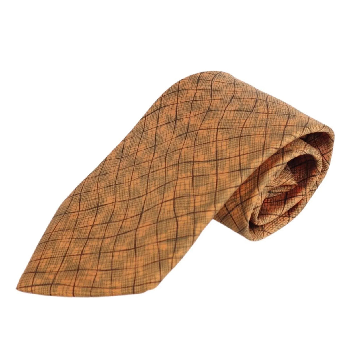 Hermes 100% twill men's silk tie (Good) Pre-Owned HERMES orange