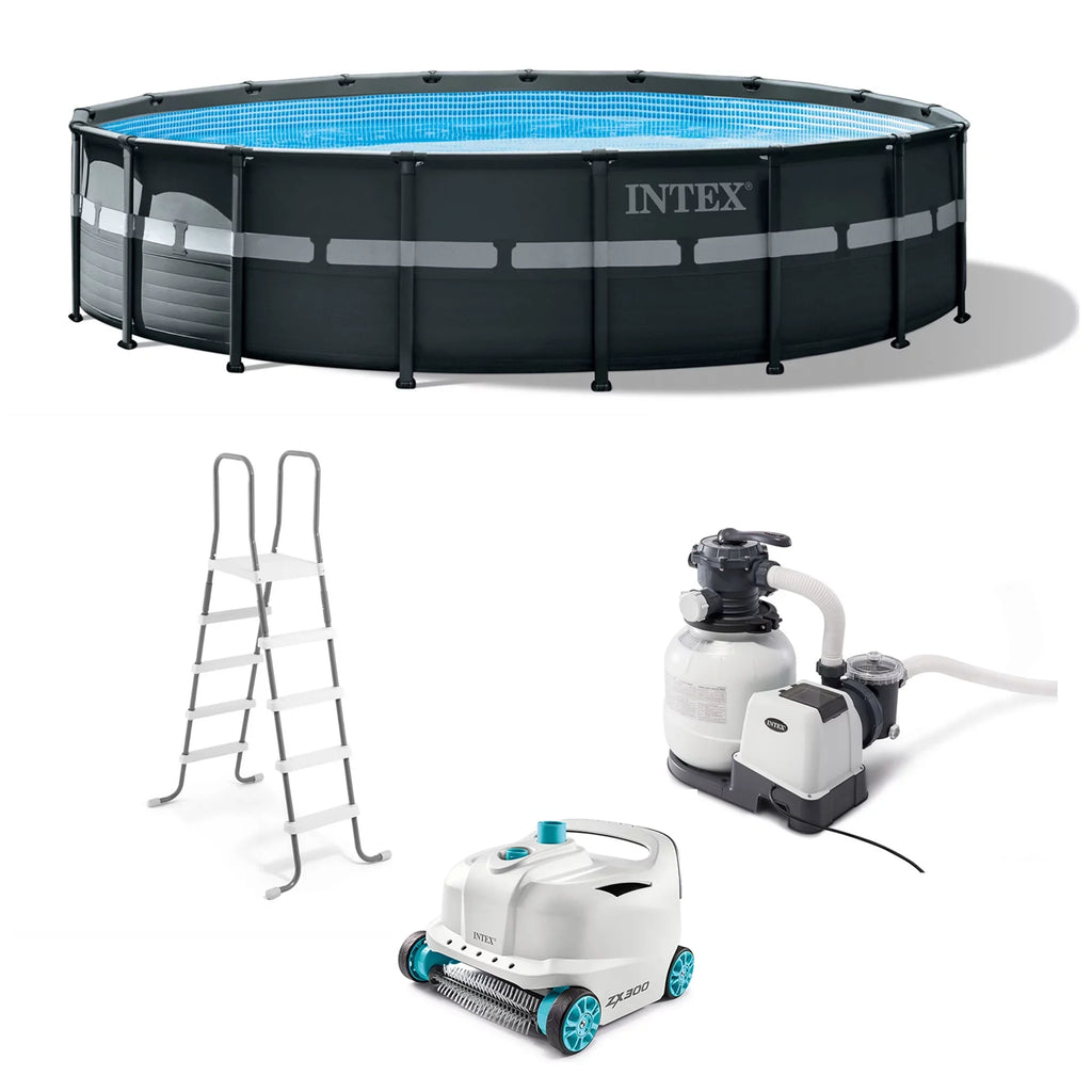 x 52" Pool Vacuum & Above Ultra Pump XTR Intex 18' Ground Set Robot with