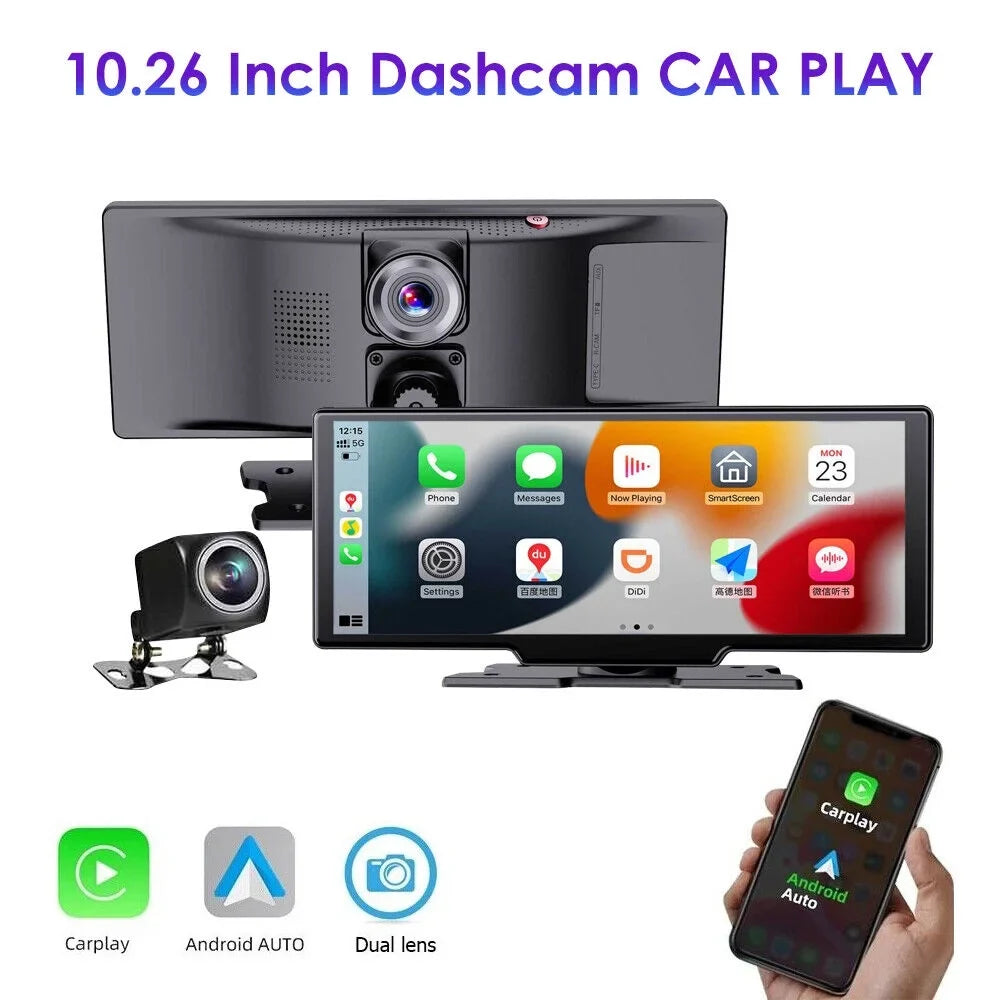 Dash Channel Wifi ". 2K Dual Camera 10.26'' Touch Auto Android DVR Jahy2Tech Wireless Screen Car