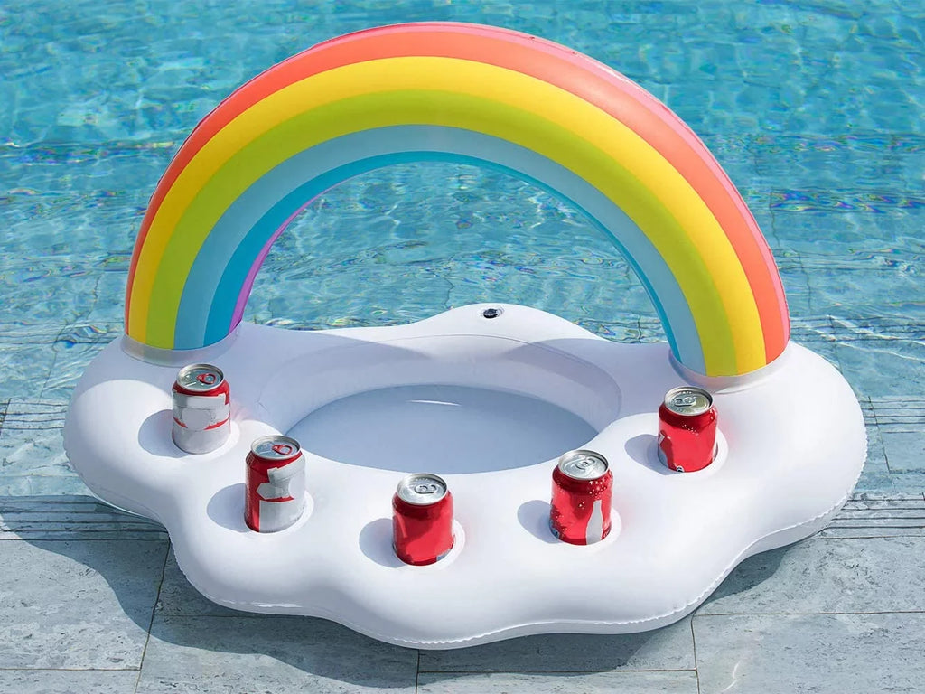 Bottle Beach Serving Drink Holder Toys Adults Rainbow Summer Cup Fruit Accessories Party liquid Fun Kids Float Pool Bar Holder Cloud Floating Salad Leisure Decorations Beverage