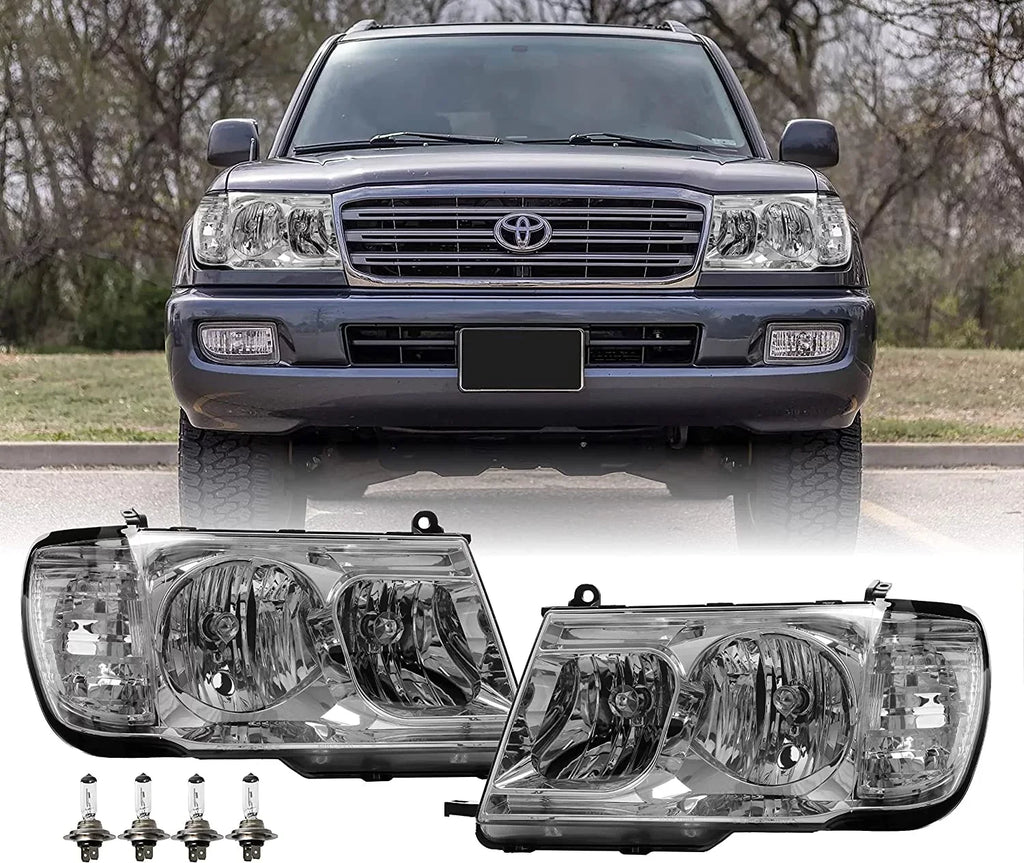 100 Headlights + Compatible with Set FJ100 design (Euro Design) DEPO FJ - (Left Land 1998-2005 Piece Right) Toyota Corner Clear Cruiser with ONE USR Headlamps