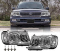 100 Headlights + Compatible with Set FJ100 design (Euro Design) DEPO FJ - (Left Land 1998-2005 Piece Right) Toyota Corner Clear Cruiser with ONE USR Headlamps