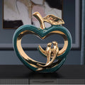 Fruit Gift Desktop Statue for Shape Garden Green Fairy Modern Heart Ornaments Ceramic Furnishings , Hollow Living Room, Sculpture,