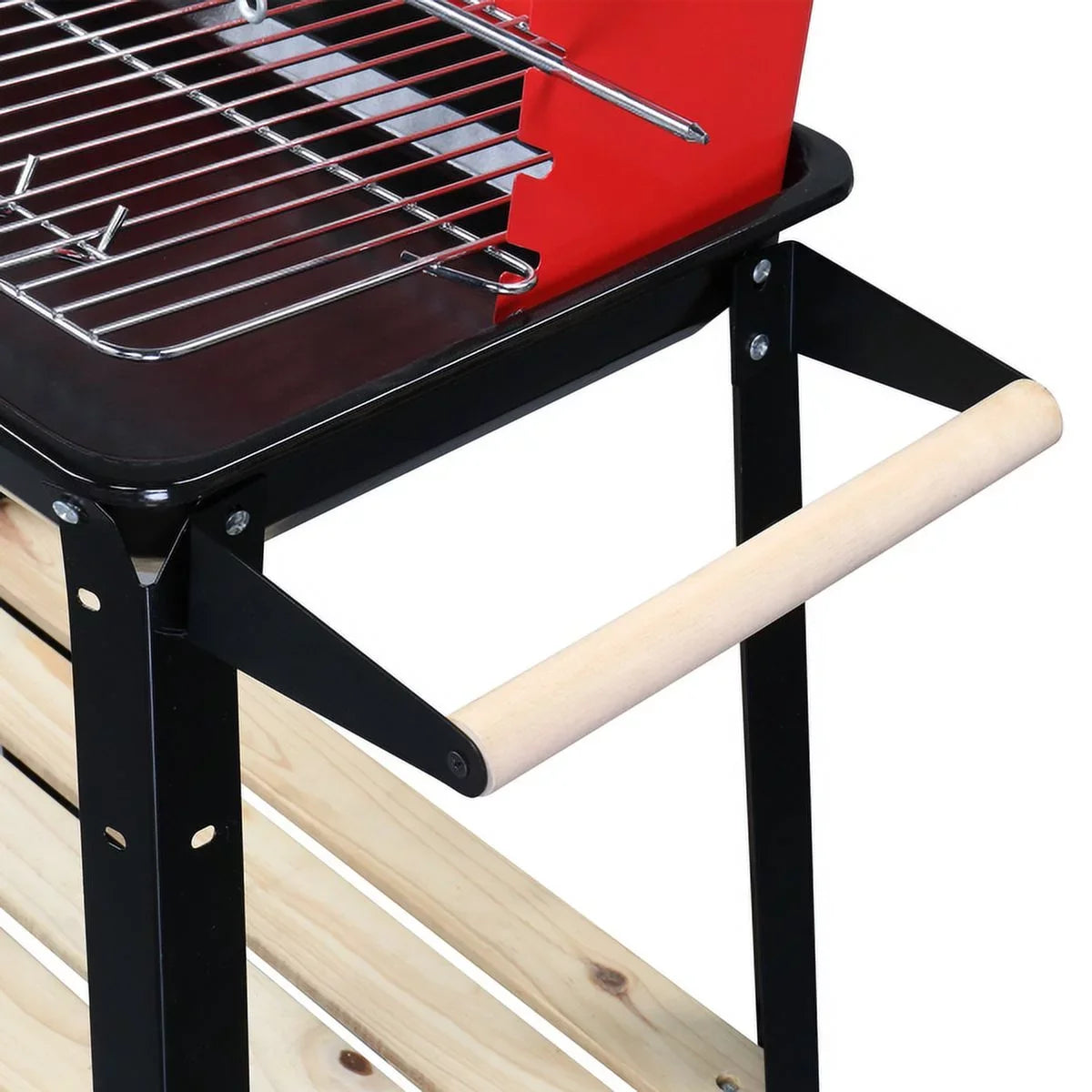 for Small with Inch 27 exterior for Backyard Grill Square Grill Camping Charcoal Portable Patio Duty BBQ Cooking Wheels Barbecue Coal Heavy