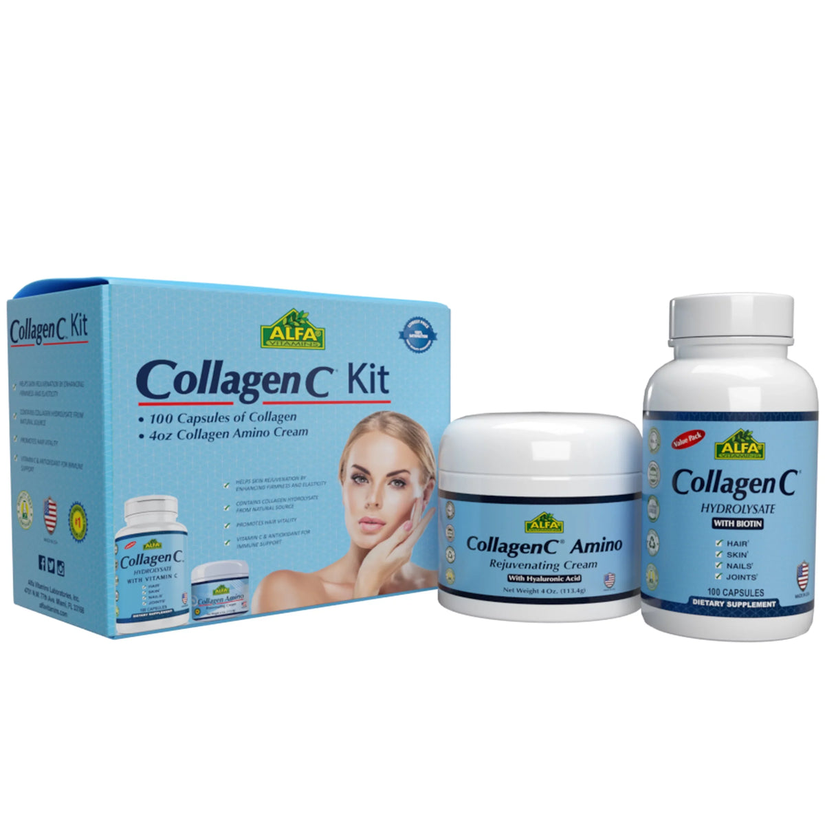 2 Hair-skin-nails-joints C® Piece Kit - for Collagen Collagen