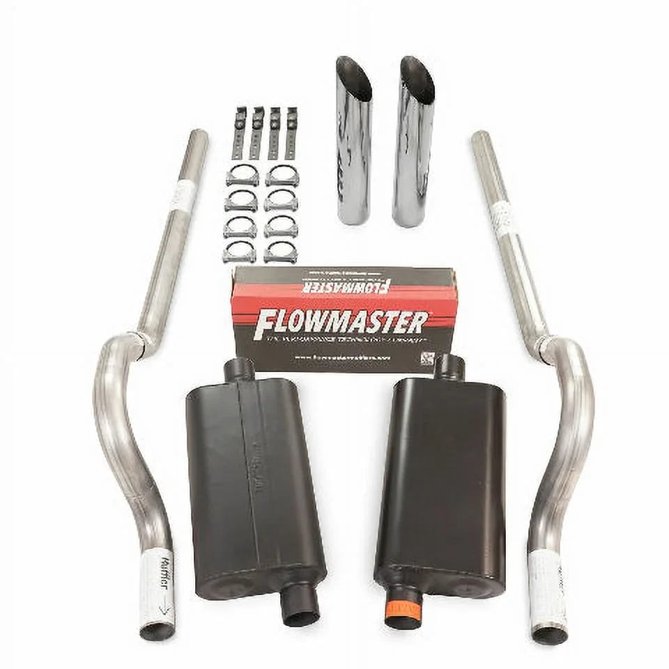 Kit Rear B Dual 50 Exhaust Car 2.5" Exit SW Mopar Flowmaster Series Body 62-74