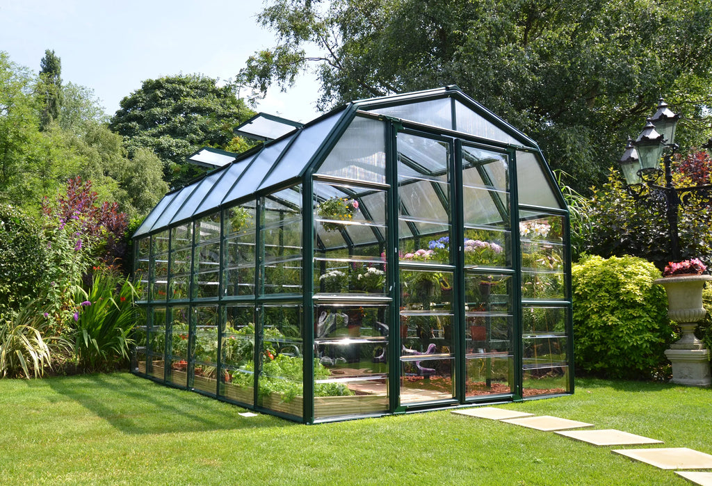 Gardener Grand 8' Palram Clear Green - Vents Greenhouse 2 Walk-In 12' - x Canopia - with Roof