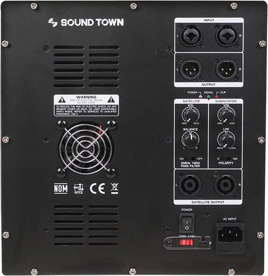 Folded Town (CARPO-12DSWPW) Live Stage, DJ Lounge, White Church, 1400 Horn with for Sound, Powered PA Outputs, Speaker Subwoofer Design, Bar 12” Sound Watts 2