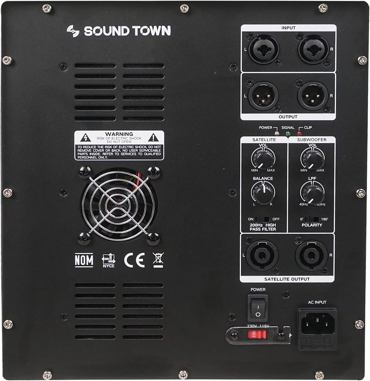 Folded Town (CARPO-12DSWPW) Live Stage, DJ Lounge, White Church, 1400 Horn with for Sound, Powered PA Outputs, Speaker Subwoofer Design, Bar 12” Sound Watts 2