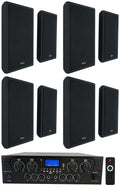 Wall Audio Rockville Kit 4-Room Home Speakers Receiver+(8) RPA40BT Black Slim