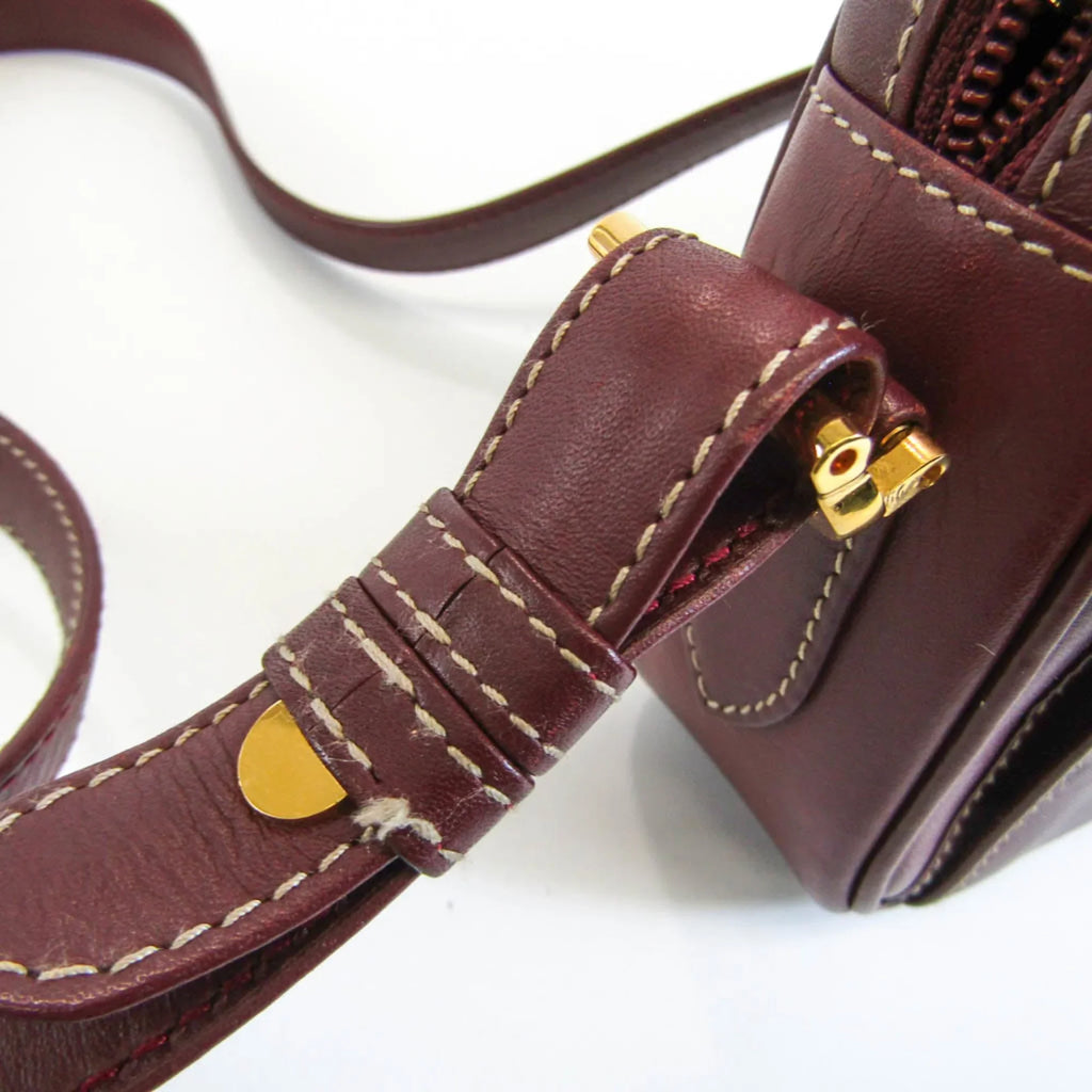 Women's Bag Must Pre-Owned Leather (Good) Shoulder Cartier Bordeaux