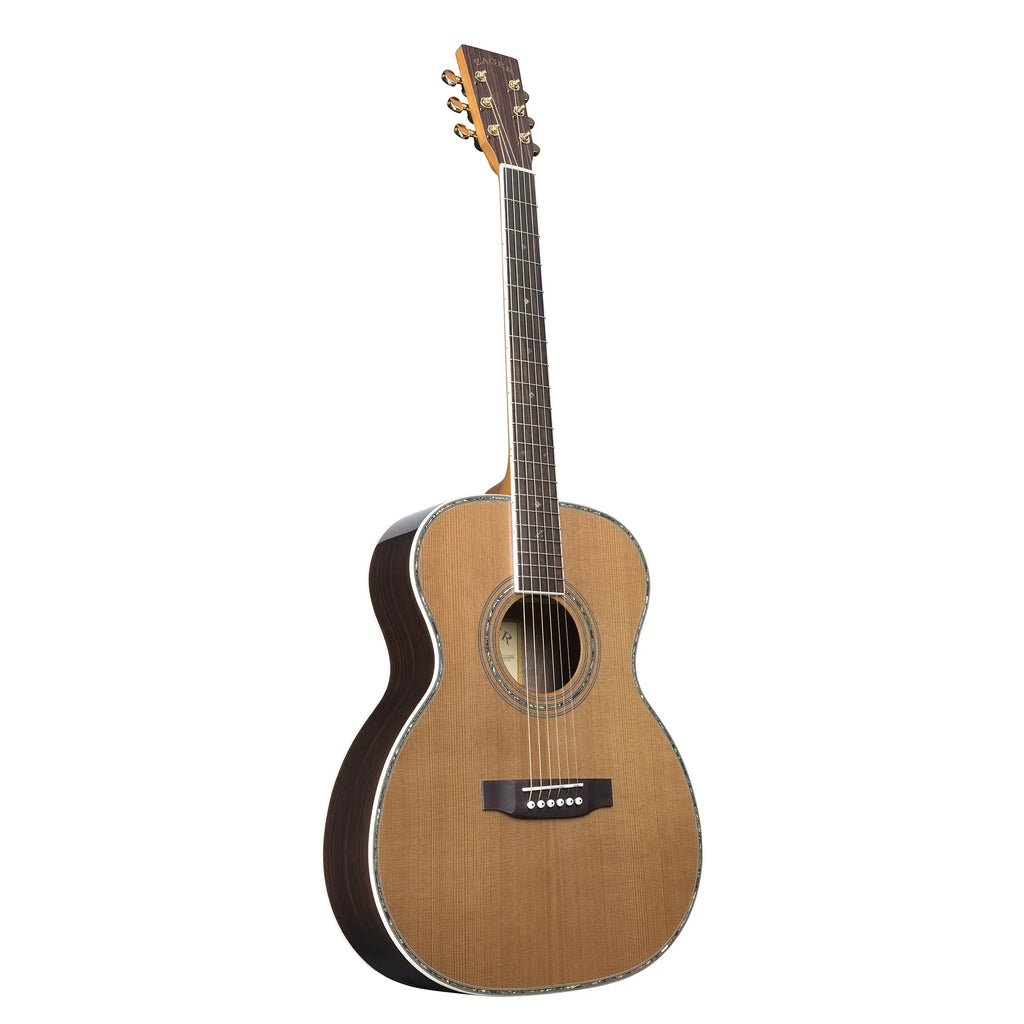 Guitar ZAD80 Solid dimension Natural Finish Acoustic "OM" Zager - Smaller Cedar/Rosewood