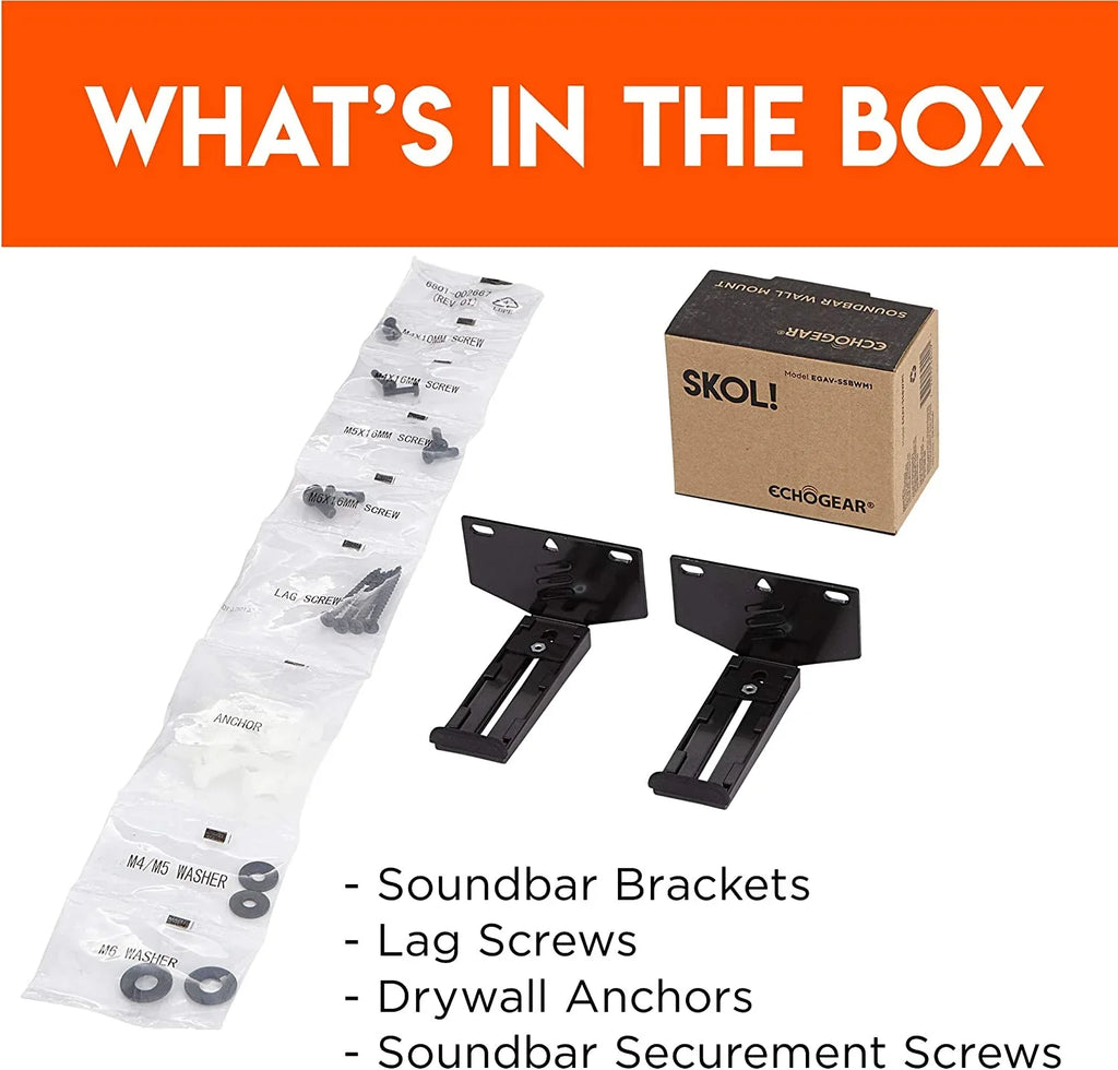 Dolby Roku, Soundbar Mount Bracket Adjustable Works & Wall for More Atmos Universal Soundbars - Including Depth Echogear All with - Vizio, , Soundbars