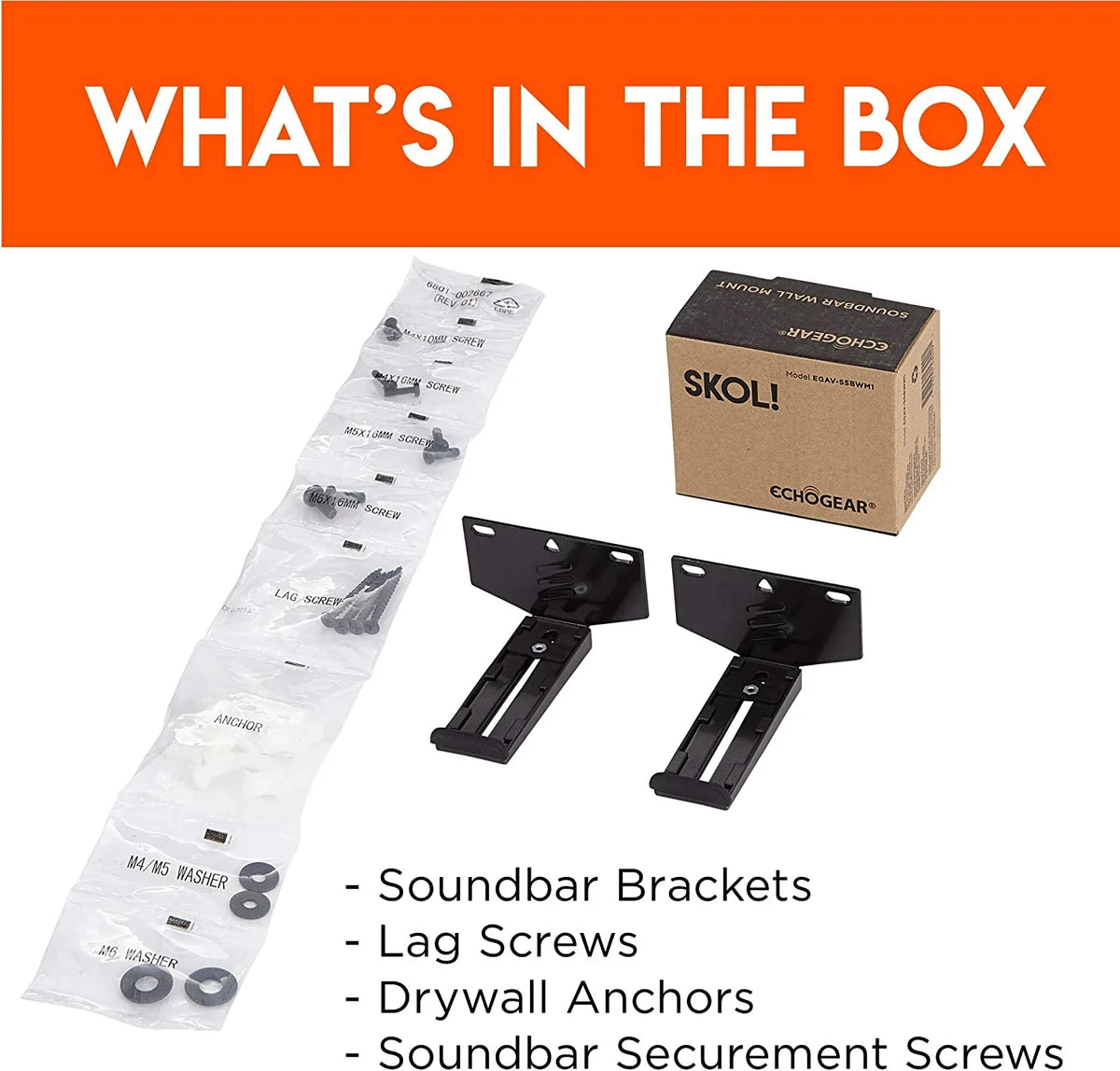 Dolby Roku, Soundbar Mount Bracket Adjustable Works & Wall for More Atmos Universal Soundbars - Including Depth Echogear All with - Vizio, , Soundbars