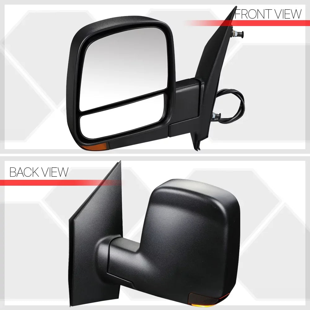 Turn Heated+Power Driver Mirror For 14 10 Operated Savana Left with View 09 Door 13 Espejos 15 Door 2008-2018 Signal Side 16 17 Chevy 12 11 Express/GMC Rear