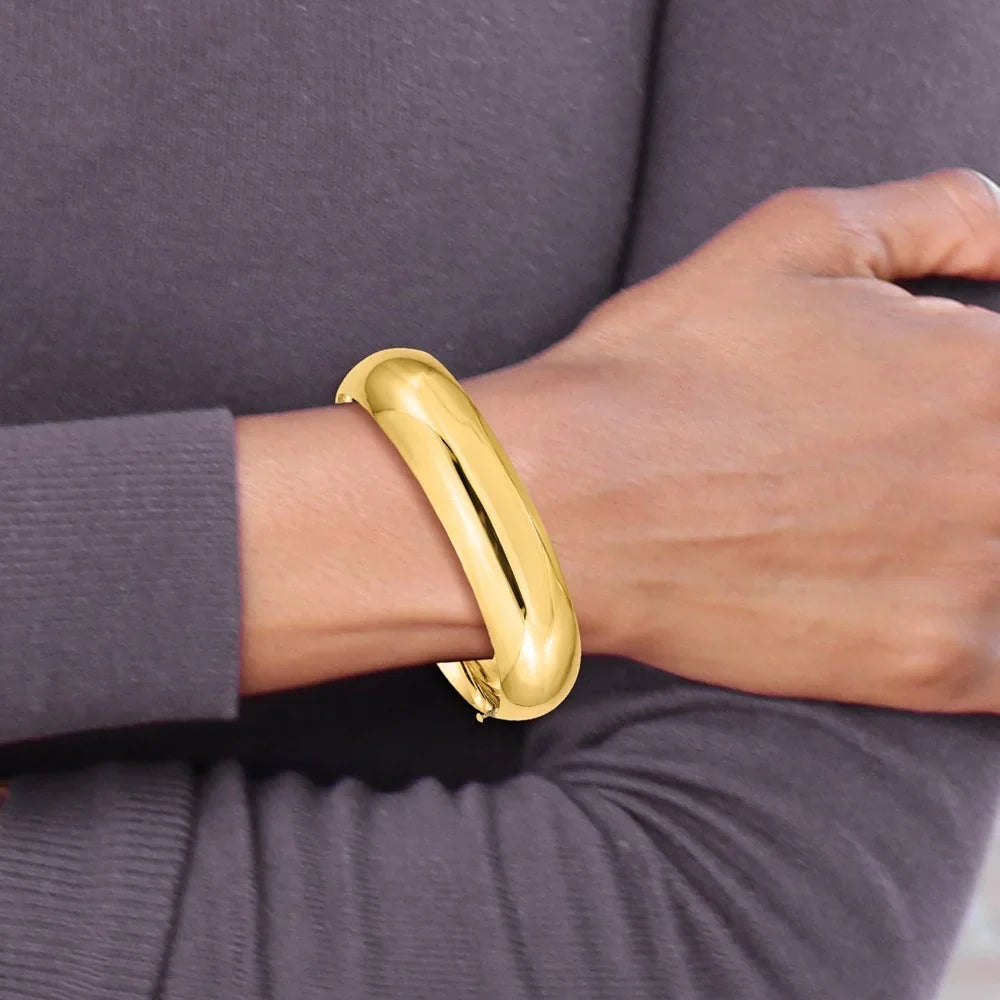 Oversize Bangle 14k Polished High Bracelet Hinged 11/16 QHP11/16O