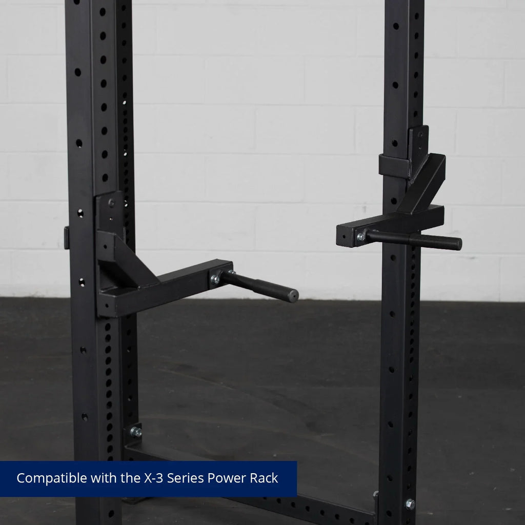 Fits 3” Capacity, Dip Attachment, design LB X 880 Rack Dip Series Tubular Steel Bars, Fitness Mounted J-Hook Titan 3” X-3