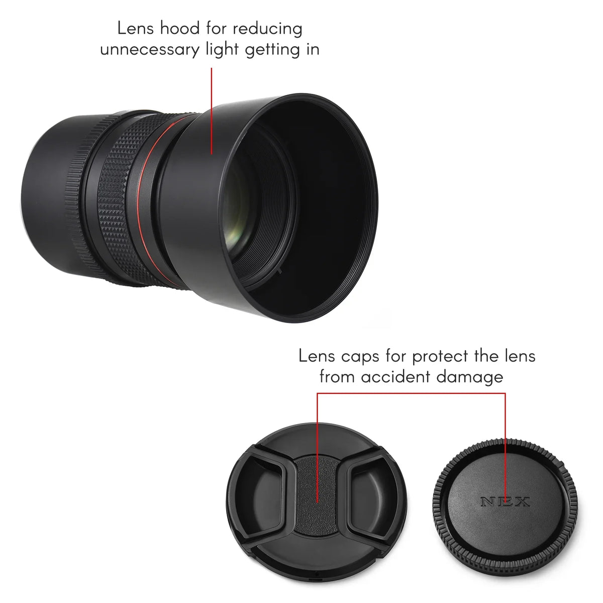 Cameras A6400, Telephoto F1.8 Medium A5100 Series, 85mm A6000, A6300, Aperture, A6500, for Suitable Lens Focus Andoer Large A7 A9, Manual with