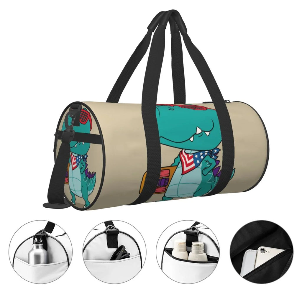 Gym Cool Sports Playing Large Compartment Skateboard Luggage Bag with Dino Capacity Waterproof Travel and Bag Bag Coaee Cylinder Pocket