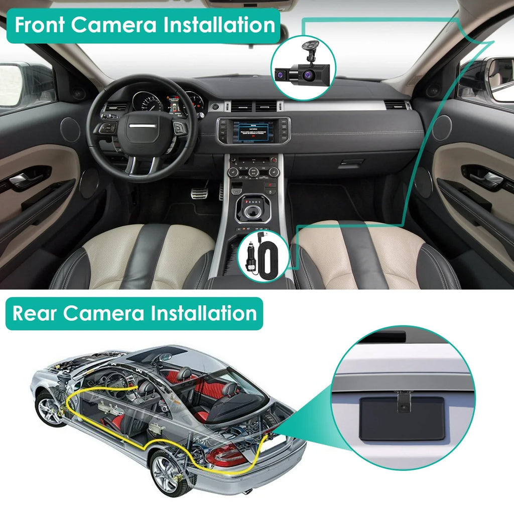 Loop G-Sensor Angle HD Vision Recording Dash DVR Full Car 2K Parking Video Recorder Night GPS Car 140° Dashcam Monitor with iMounTEK Cam