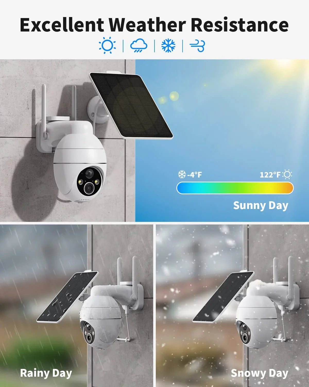 2.4GHZ Vision, Digital Color Night PIR IP65 Waterproof exterior Spotlight Ultra with Zoom, Detection, Pan Security Cameras Wireless HD Tilt, Solar with Security 2K Wi-Fi, exterior Camera 4X