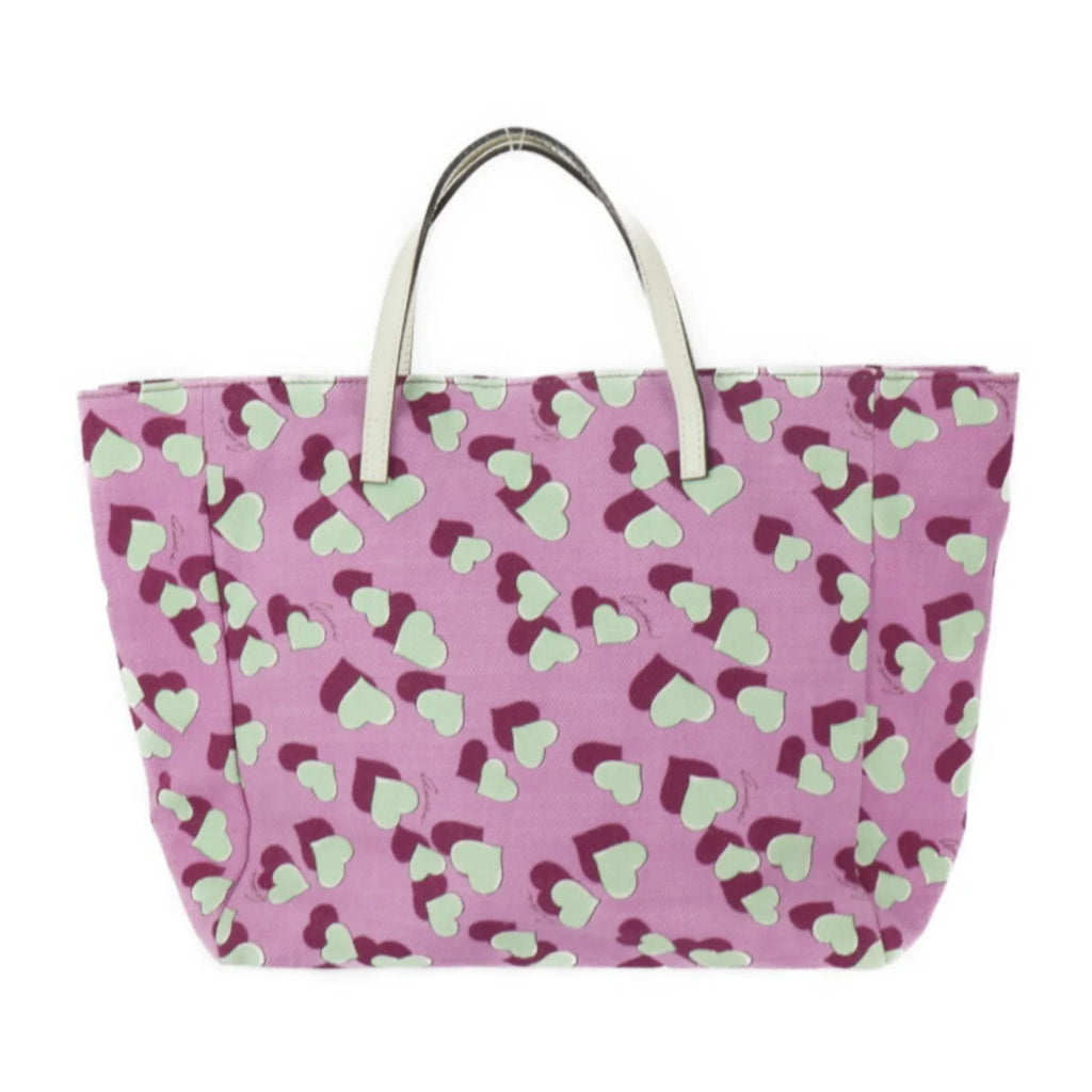 Children's Series (Good) Baby Pink Multicolor Handbag Bag Tote 284721 Canvas Pre-Owned Heart Leather