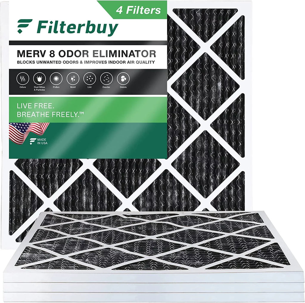 Activated AC Odor Pleated Carbon Filterbuy Filters Air HVAC with 8 MERV Eliminator 12x12x1 Furnace (4-Pack)