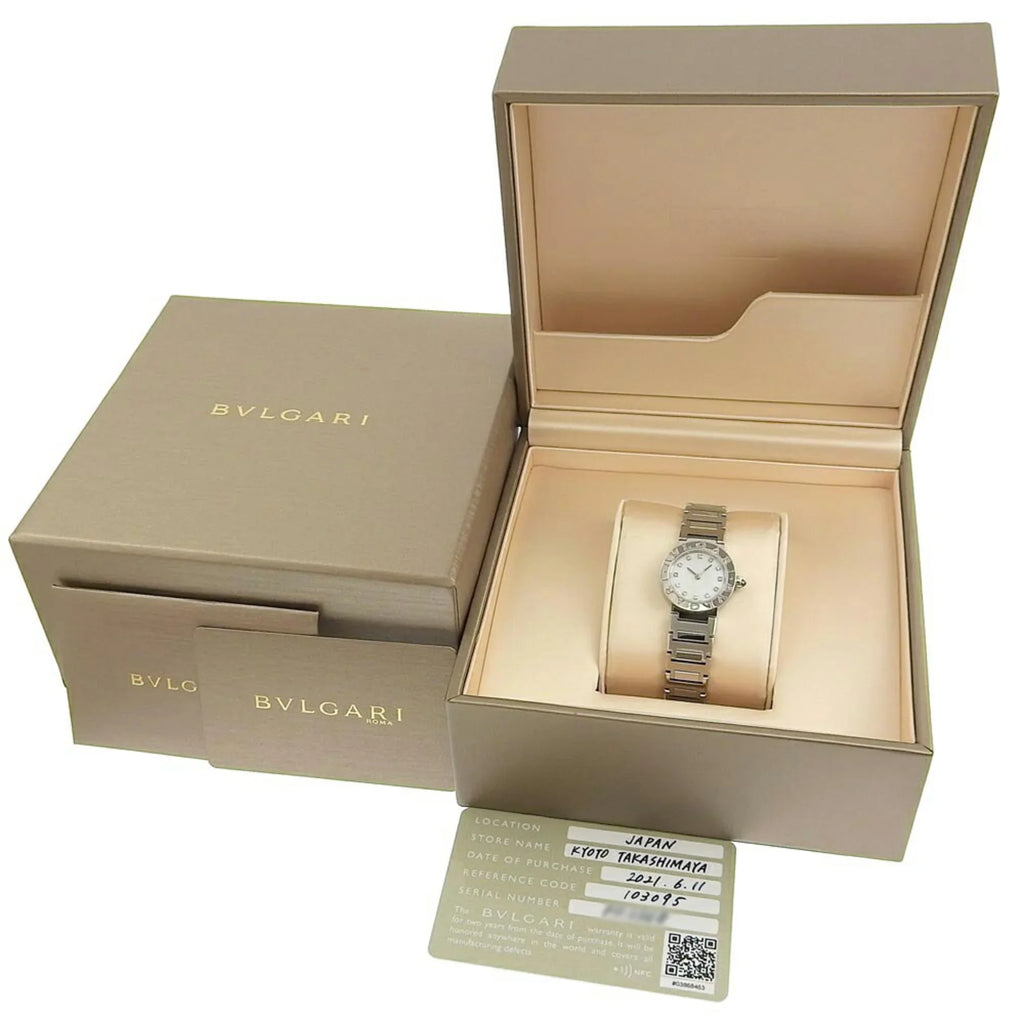 of Shell New) Pre-Owned Dial Mother Diamond (Like Pearl BVLGARI BB23S Bulgari Battery Watch 103095 12P