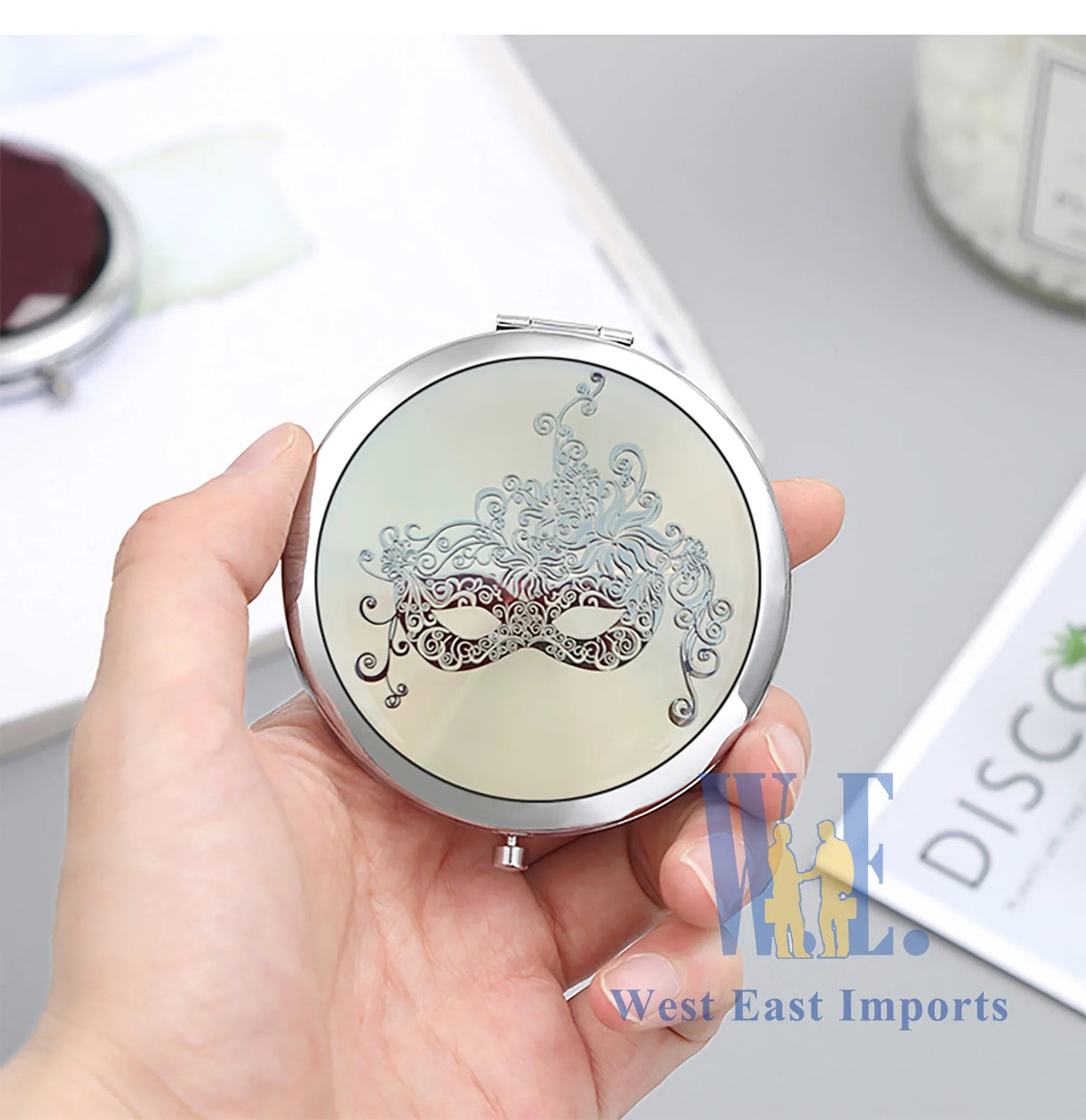 Pcs Bridal Mask - Masquerade Shower/ 16/ Birthday Favors 12 Sweet Mirrors GG090S/G Guests Compact for Silver Quinceanera/