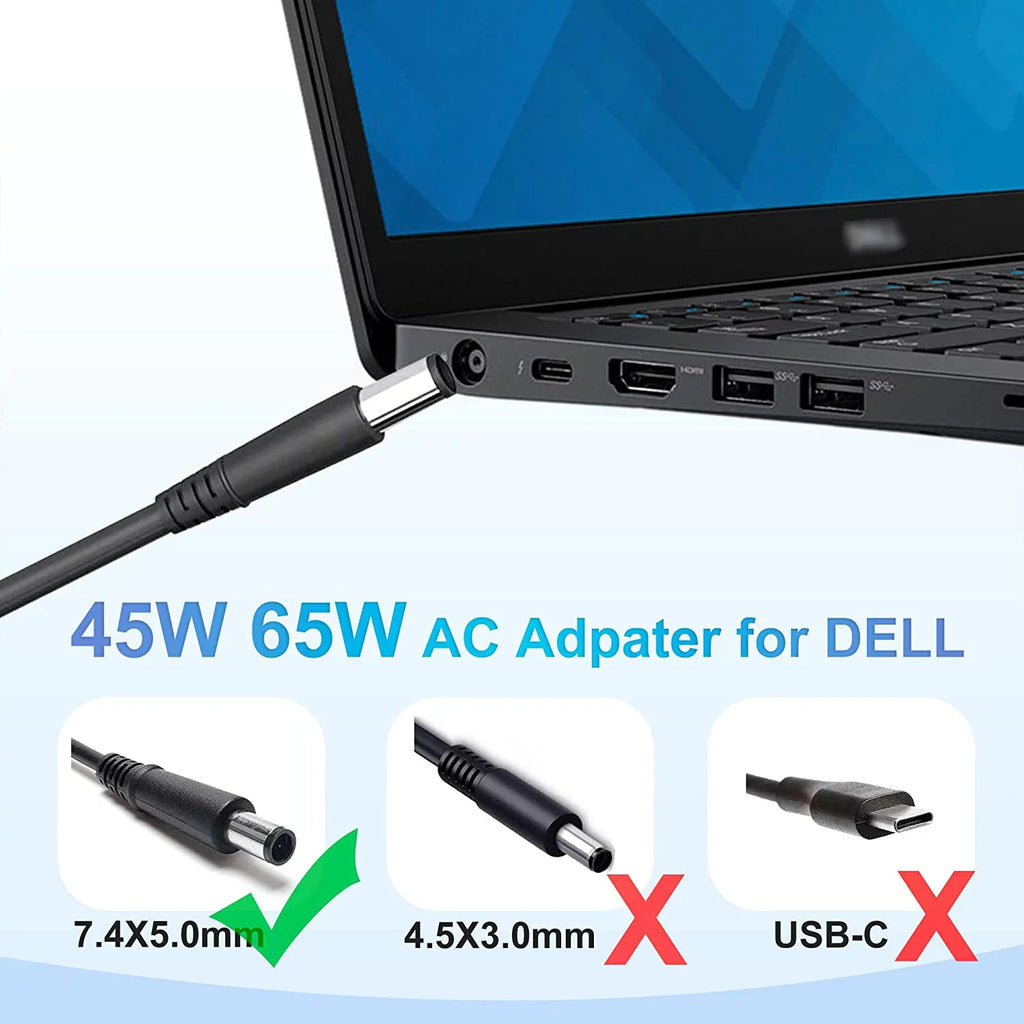Latitude Adapter LA65NM130 5500 E6430 E6540 E5450 LA65NS2-01 E7470 7390 7480 7490 for 3440 E5400 7400 5400 E6420 E5420 65W Charger 5480 AC E5470 Laptop E7480