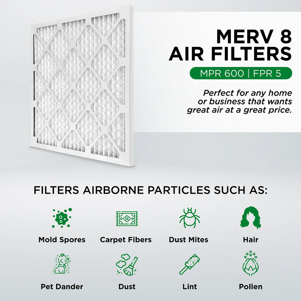 Filters. Case x Pleated 12. x Air 8 of 24-1/2 25x25x1 AC Pamlico Air dimension: Furnace Actual 3/4 24-1/2 MERV