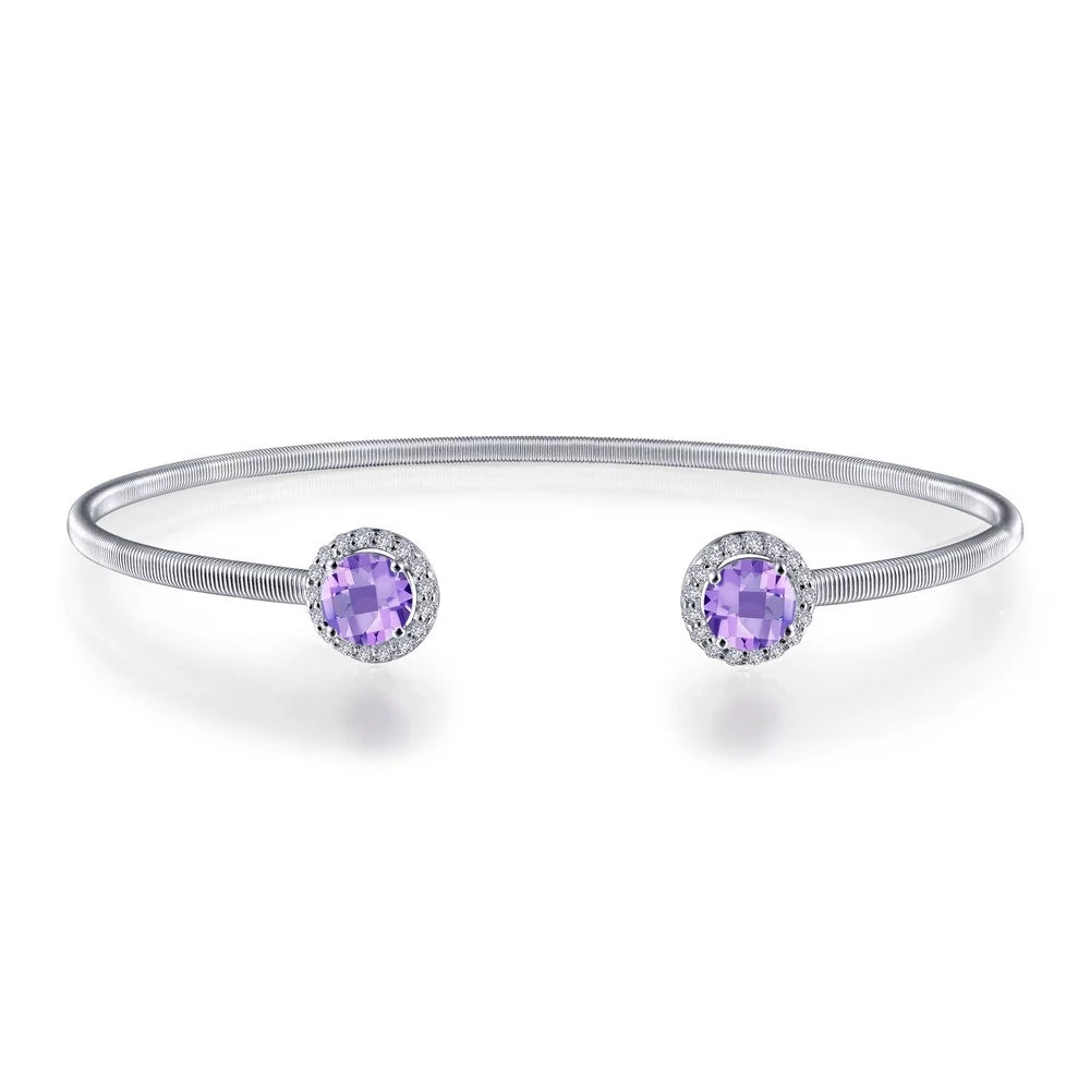 CTTW: 1.26 (Appx Birthstone Silver Bracelet Sterling Lafonn Plated FEBRUARY Platinum cts.) Lassire