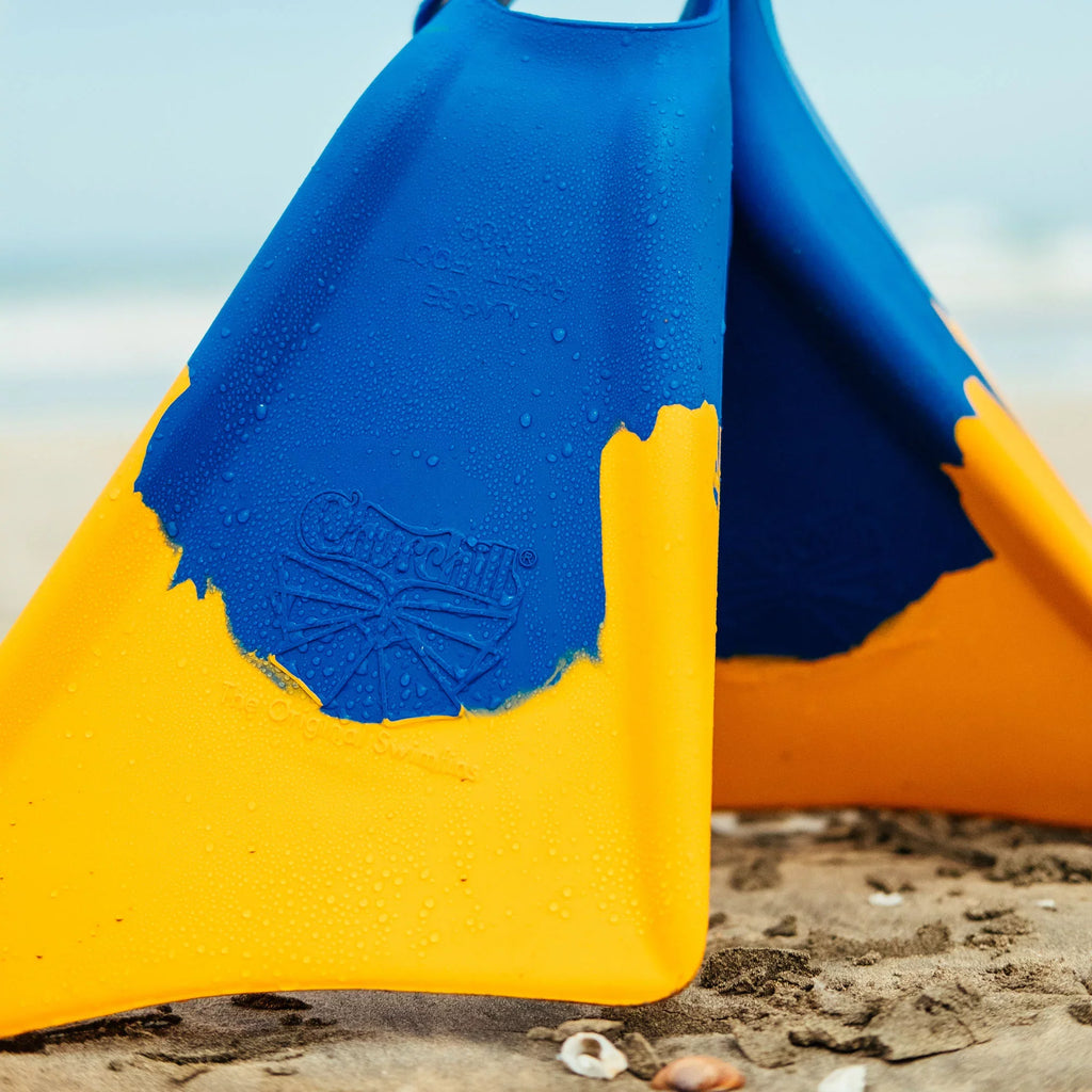 Makappuu Medium Adult Churchill Blue/Orange, Fins, Swim Floating Unisex Rubber