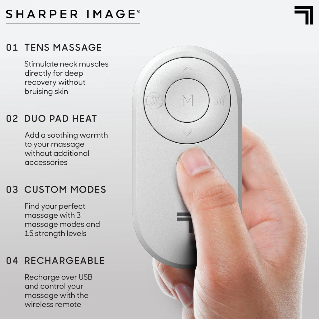Heat & Battery Life 3 & Intensity Image® Massage Neck Soothing Therapy Hour 4 Muscle Pain 15 USB With Levels, Stimulator Remote, with Tens Rechargeable, Relief Modes Wireless Sharper
